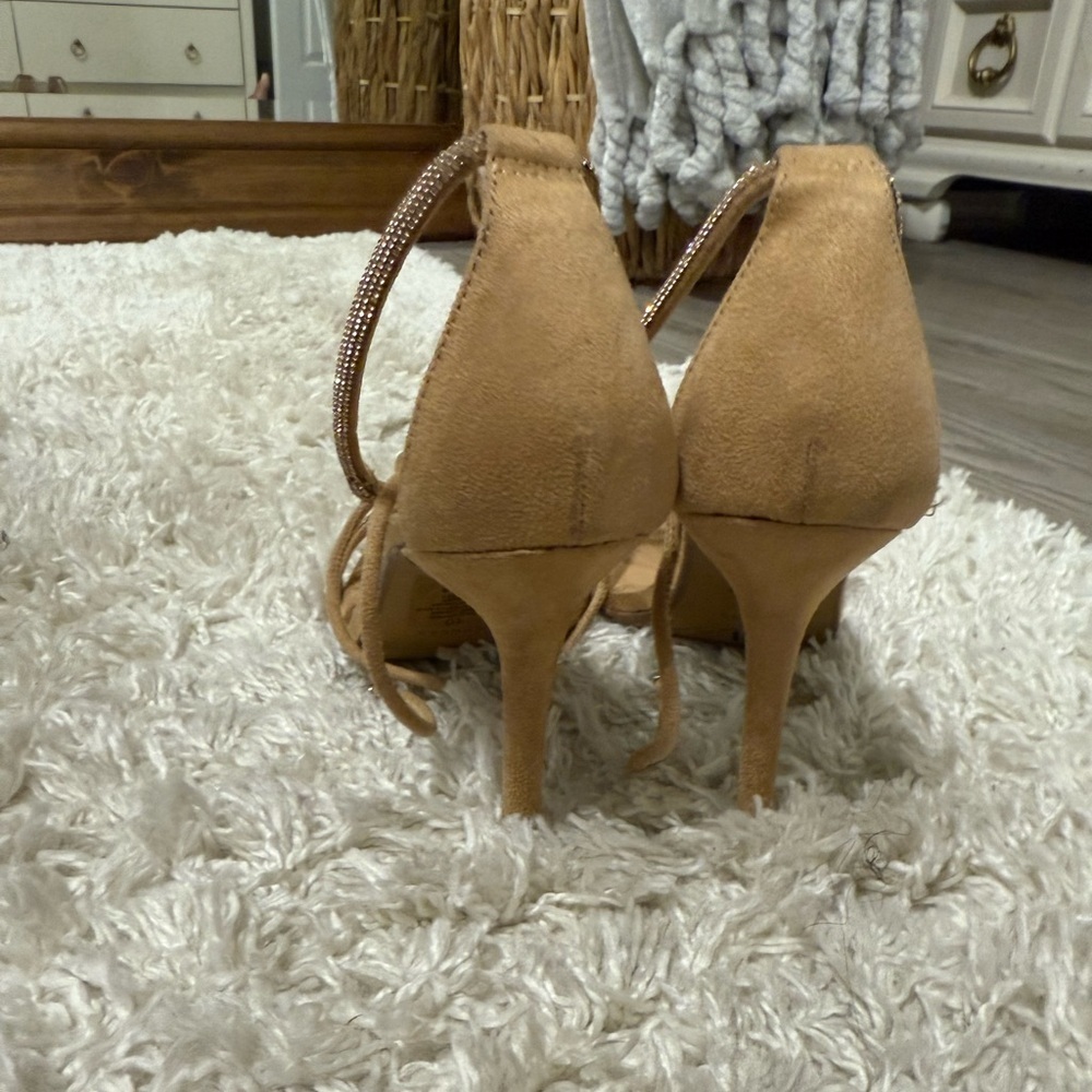Express Gold Rhinestone Sandals - Picture 5 of 16